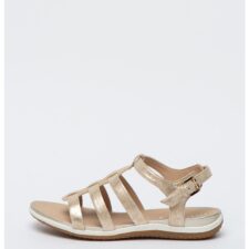 Sandale din piele intoarsa cu aspect metalizat Vega