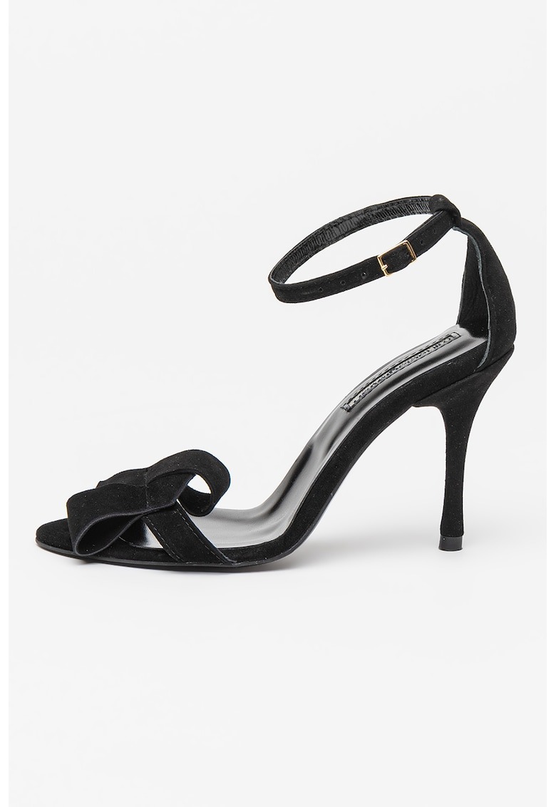 Sandale din piele intoarsa cu bareta pe glezna 1 Sandale din piele intoarsa cu bareta pe glezna