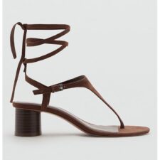 Sandale din piele intoarsa cu bareta separatoare