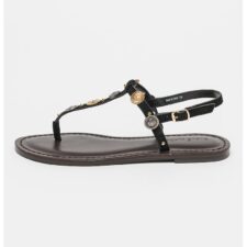 Sandale din piele intoarsa cu bareta separatoare Romie