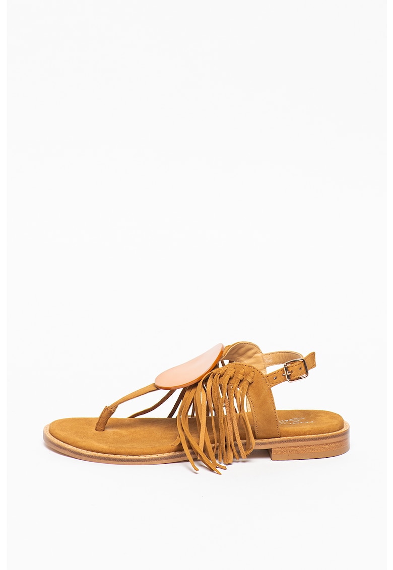 Sandale din piele intoarsa cu bareta separatoare Zaffiro 1 Sandale din piele intoarsa cu bareta separatoare Zaffiro