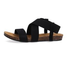 Sandale din piele intoarsa cu barete incrucisate -