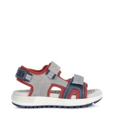 Sandale din piele intoarsa cu garnituri din piele ecologica