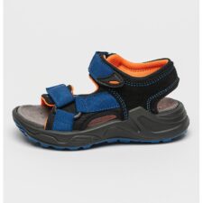 Sandale din piele intoarsa cu insertii din material textil