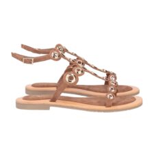 Sandale din piele intoarsa cu perforatii metalice River