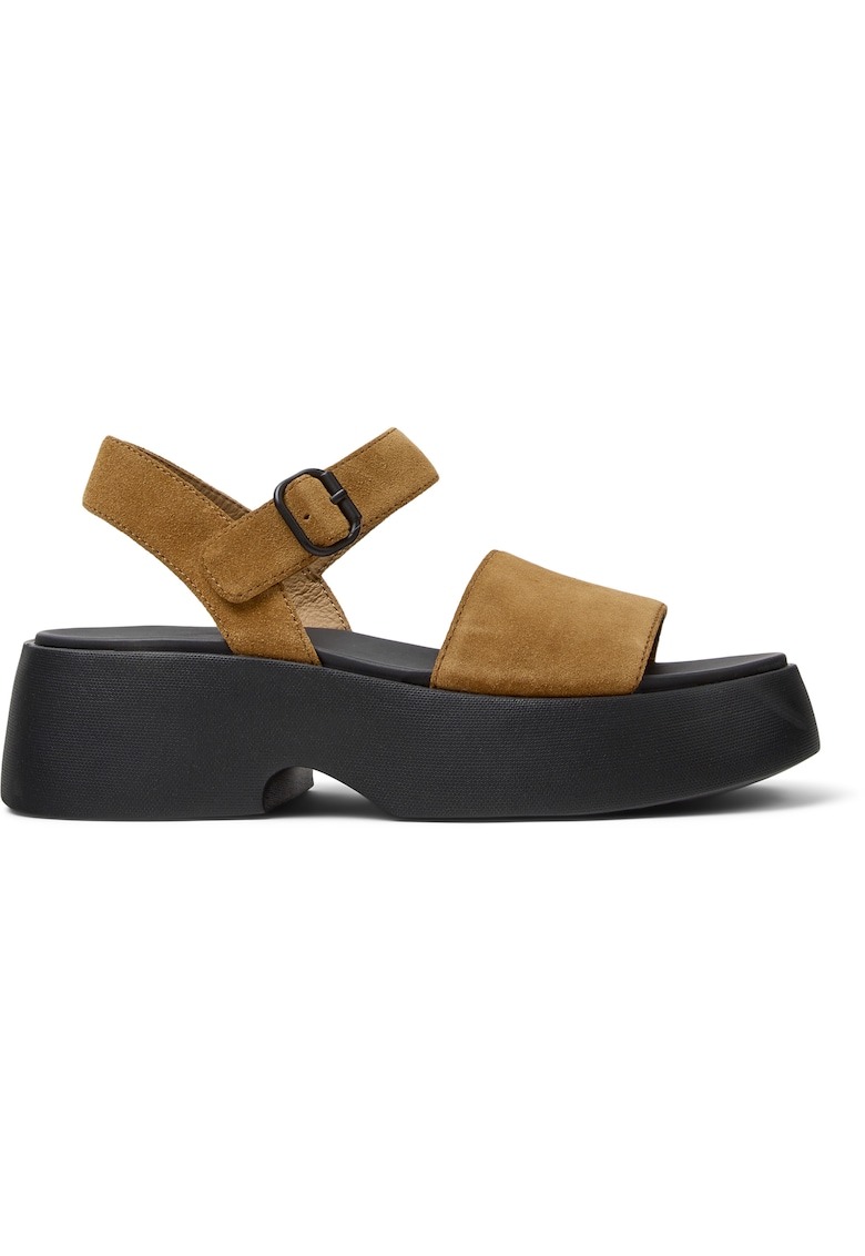 Sandale din piele intoarsa cu talpa demi-wedge Tasha 1 Sandale din piele intoarsa cu talpa demi-wedge Tasha