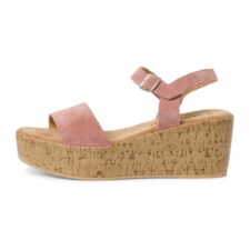 Sandale din piele intoarsa cu talpa wedge