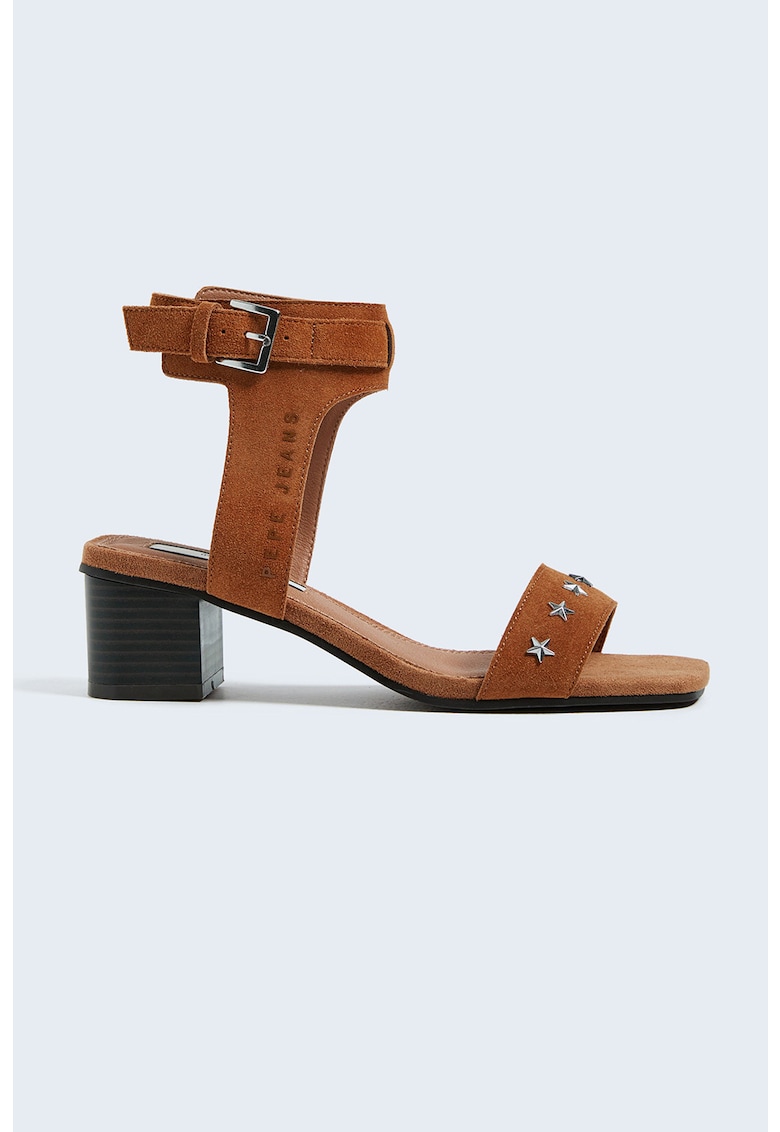 Sandale din piele intoarsa cu tinte in forma de stea 1 Sandale din piele intoarsa cu tinte in forma de stea