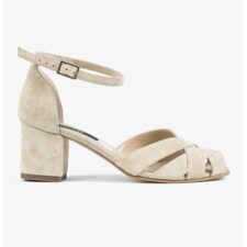 Sandale din piele intoarsa cu toc masiv Boho Vintage