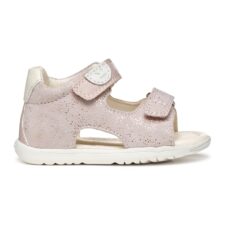 Sandale din piele intoarsa cu velcro si insertii din piele ecologica