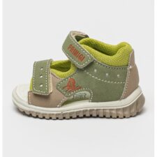 Sandale din piele intoarsa ecologica cu velcro