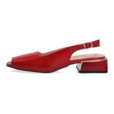 Sandale din piele lacuita cu bareta slingback