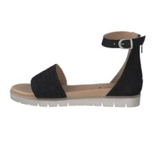 Sandale din piele nabuc cu bareta cu aspect impletit