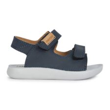 Sandale din piele nabuc cu inchidere velcro