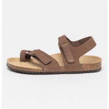 Sandale din piele nabuc cu inchidere velcro Brionia