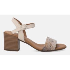 Sandale din piele nabuc cu model piele de reptila