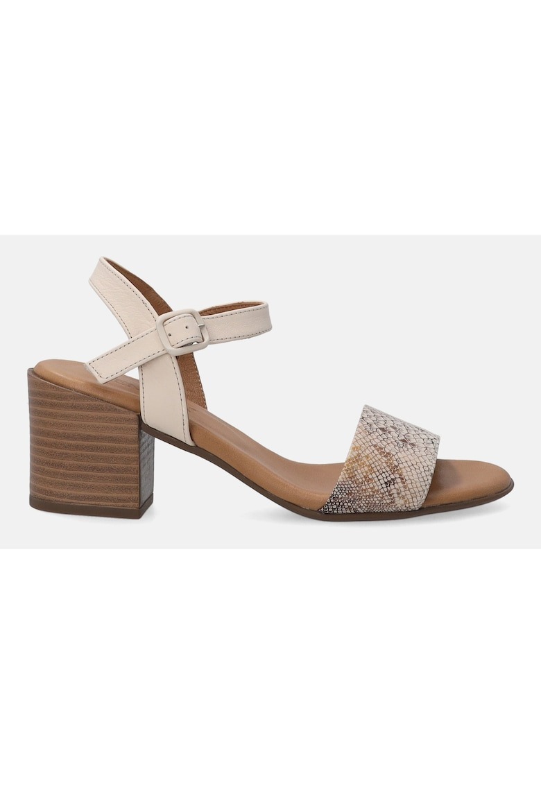 Sandale din piele nabuc cu model piele de reptila 1 Sandale din piele nabuc cu model piele de reptila