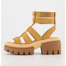 Sandale din piele nabuc cu toc masiv Everleigh