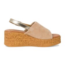 Sandale din piele si piele ecologica cu talpa wedge