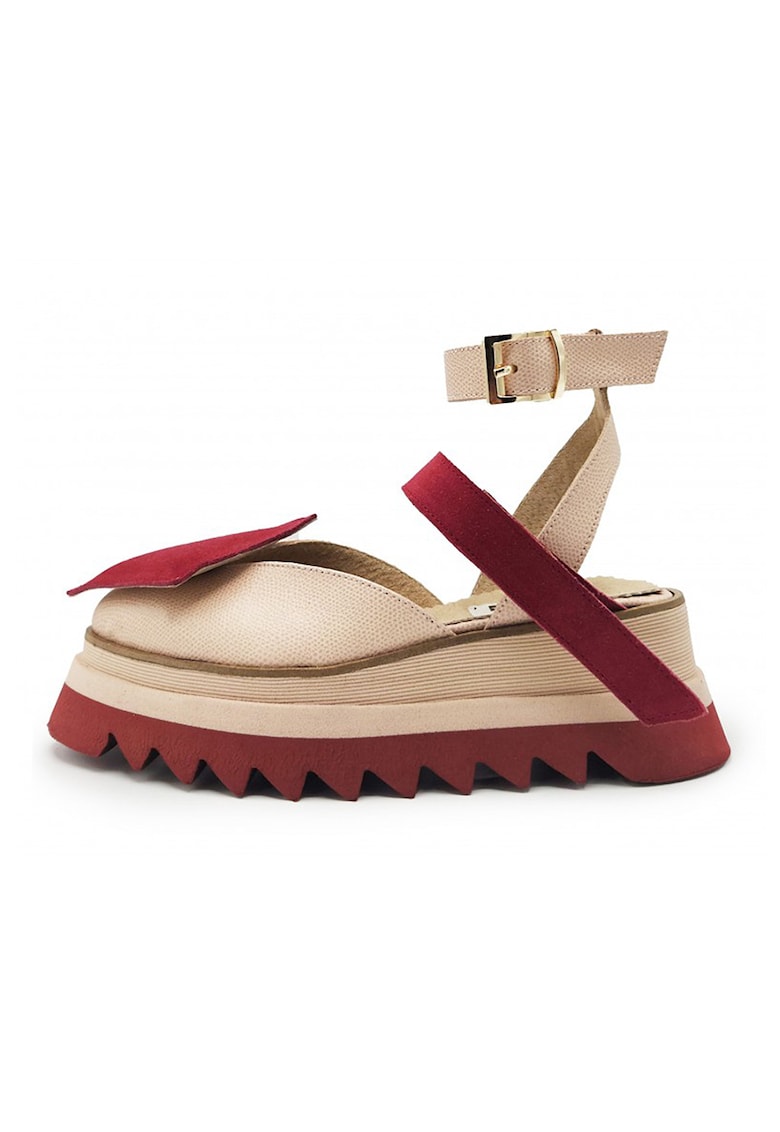 Sandale din piele si piele intoarsa cu bareta pe glezna 1 Sandale din piele si piele intoarsa cu bareta pe glezna