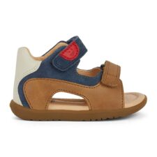 Sandale din piele si piele intoarsa cu inchidere velcro