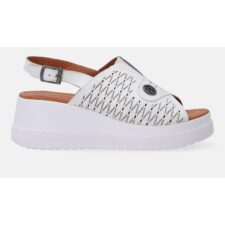 Sandale din piele wedge cu catarama