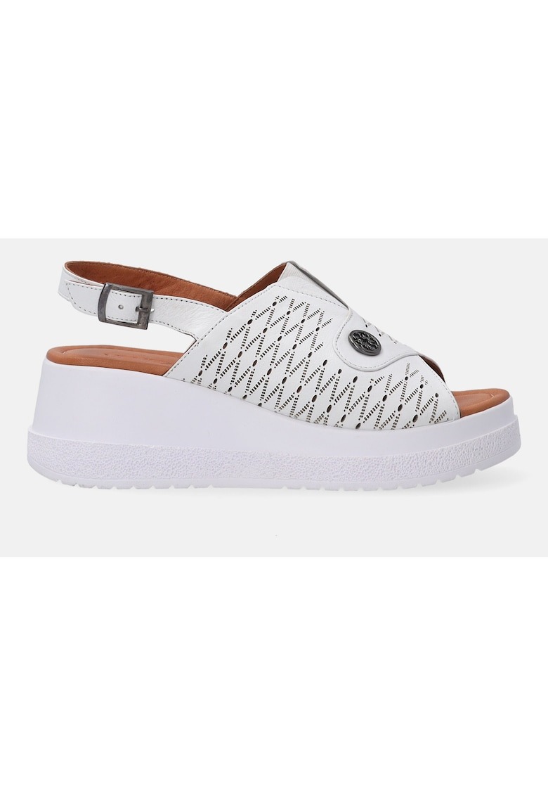 Sandale din piele wedge cu catarama 1 Sandale din piele wedge cu catarama