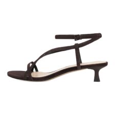 Sandale din velur cu toc kitten