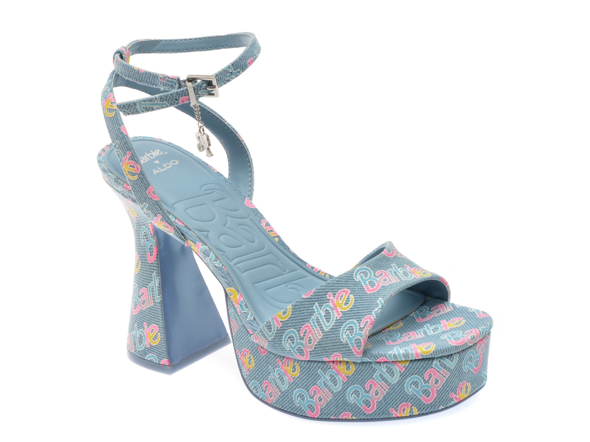 Sandale elegante ALDO albastre, BARBIEPARTY 450, din material textil 1 Sandale elegante ALDO albastre