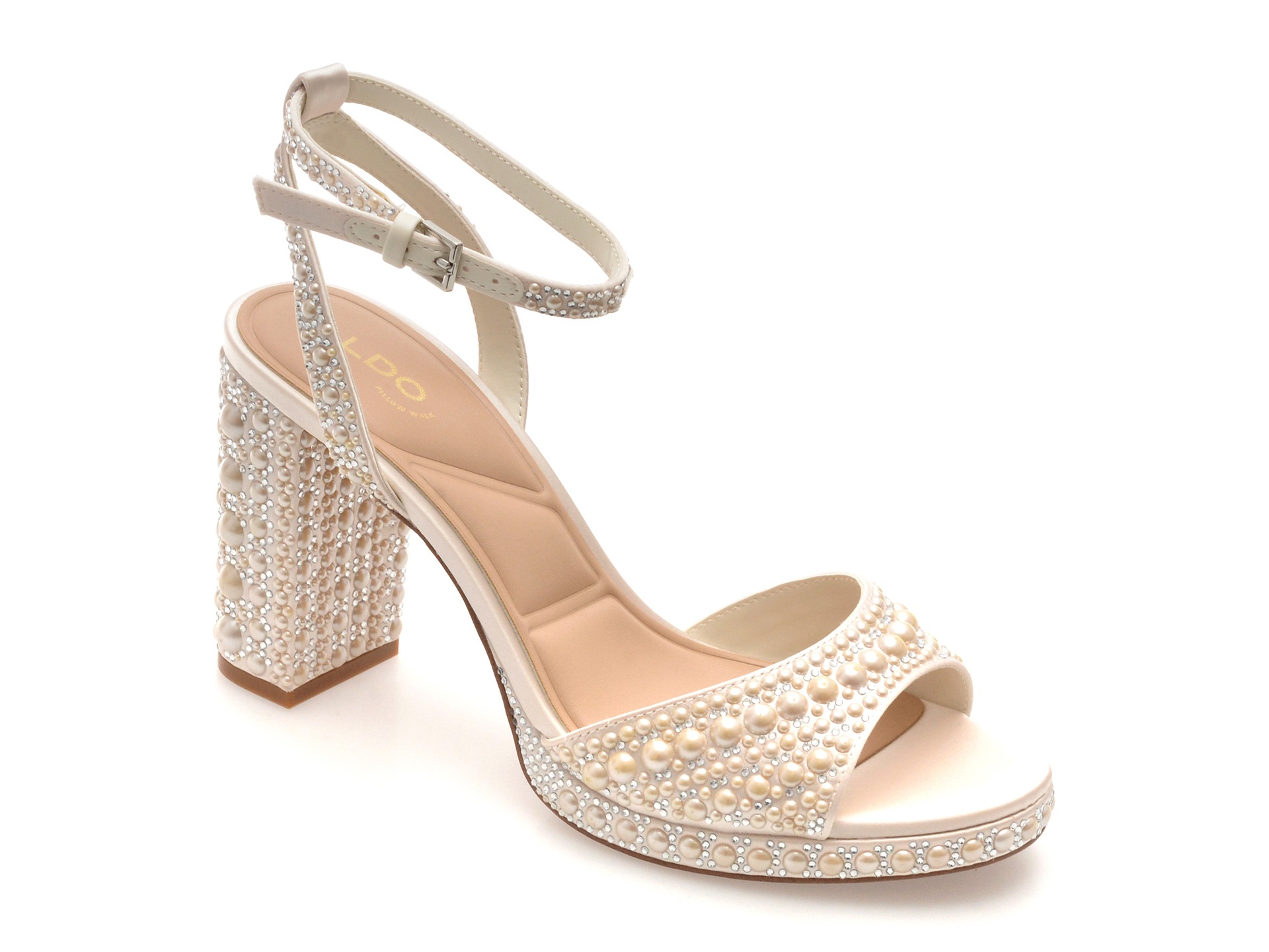 Sandale elegante ALDO albe, ALLURING 110, din piele ecologica 1 Sandale elegante ALDO albe