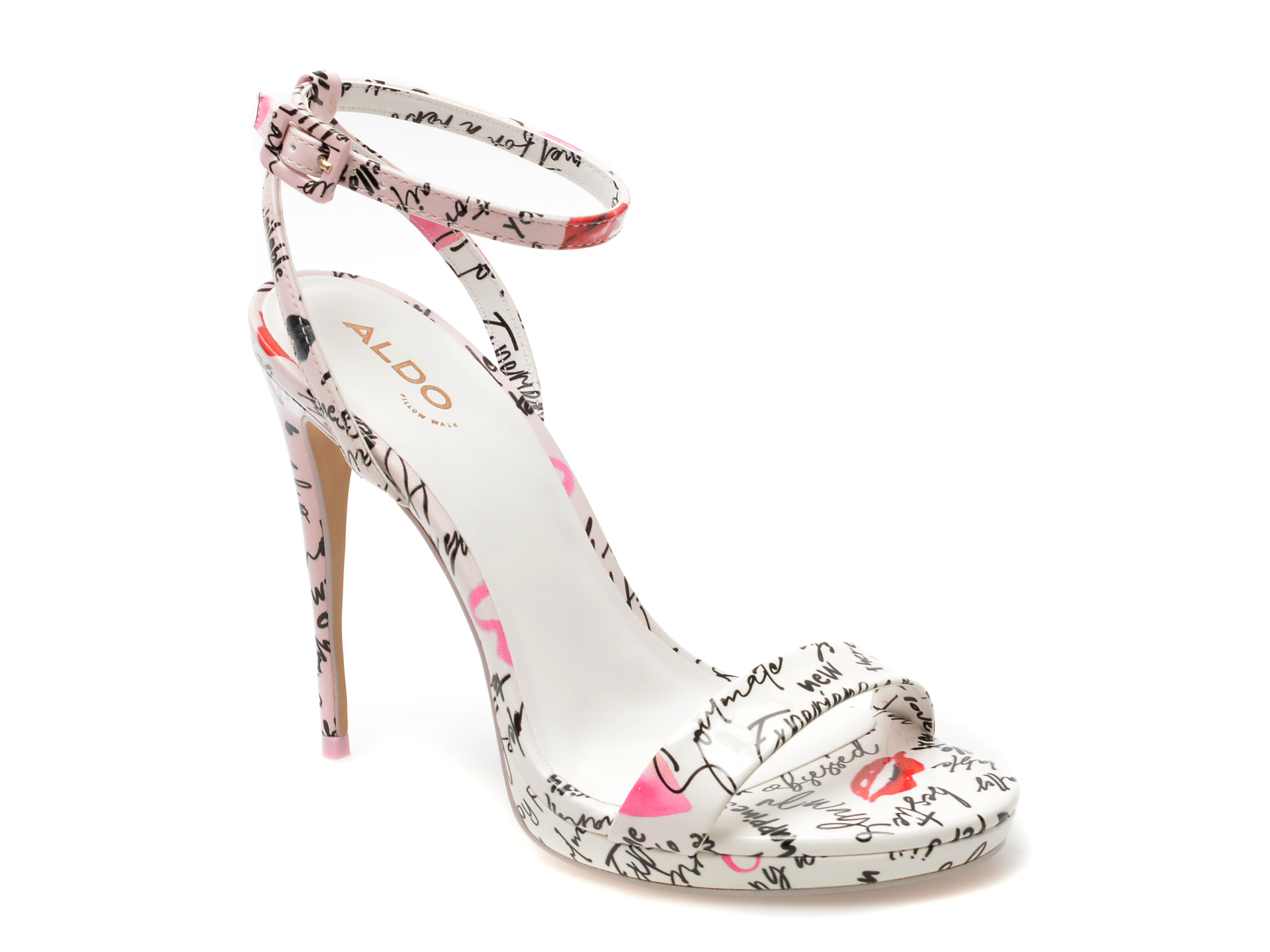 Sandale elegante ALDO albe, KAT981, din piele ecologica 1 Sandale elegante ALDO albe