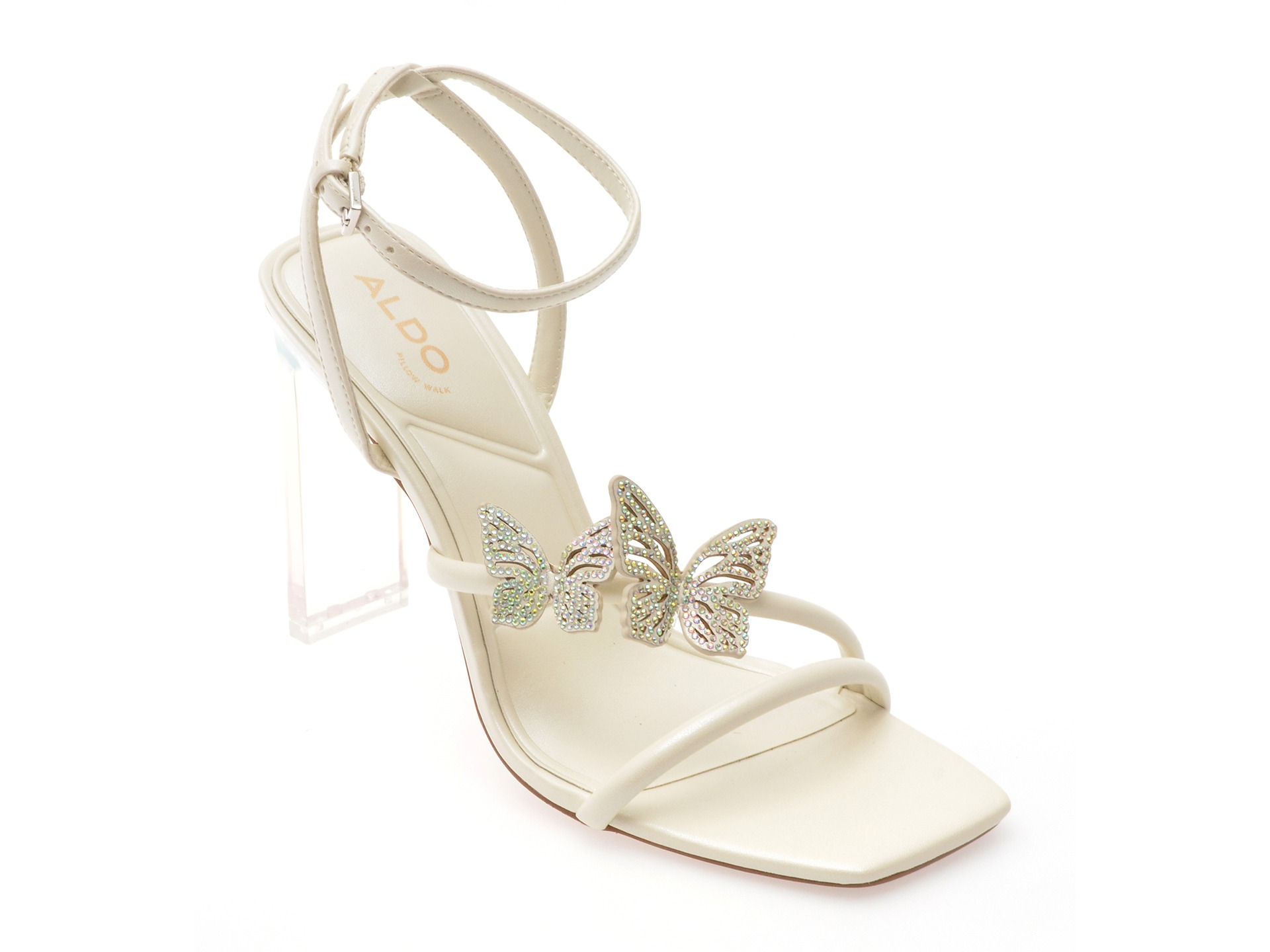 Sandale elegante ALDO albe, LAYLIA 121, din piele ecologica 1 Sandale elegante ALDO albe