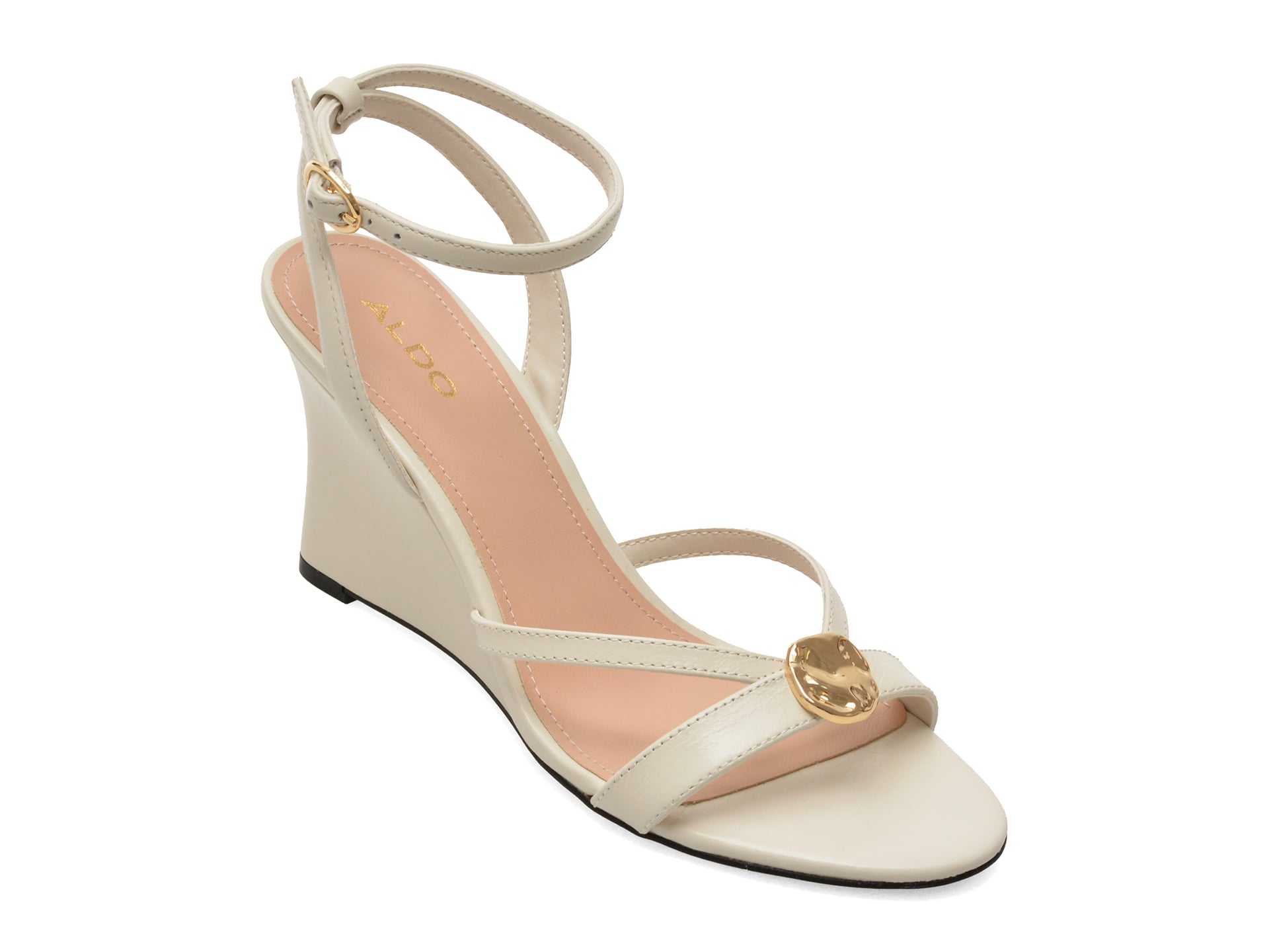 Sandale elegante ALDO albe, TATIANIA 110, din piele naturala lacuita 1 Sandale elegante ALDO albe