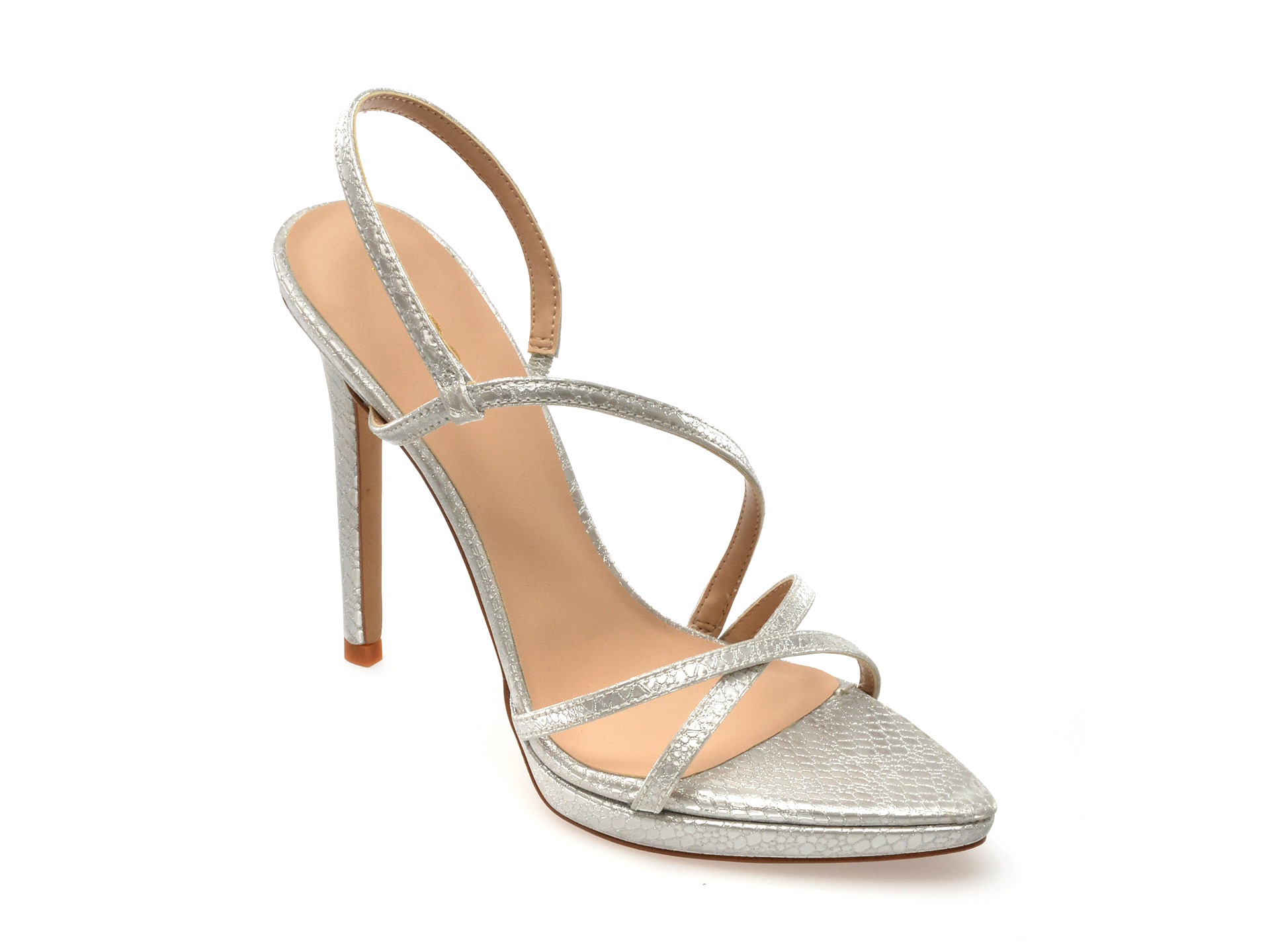 Sandale elegante ALDO argintii, RESURGE 040, din piele ecologica 1 Sandale elegante ALDO argintii