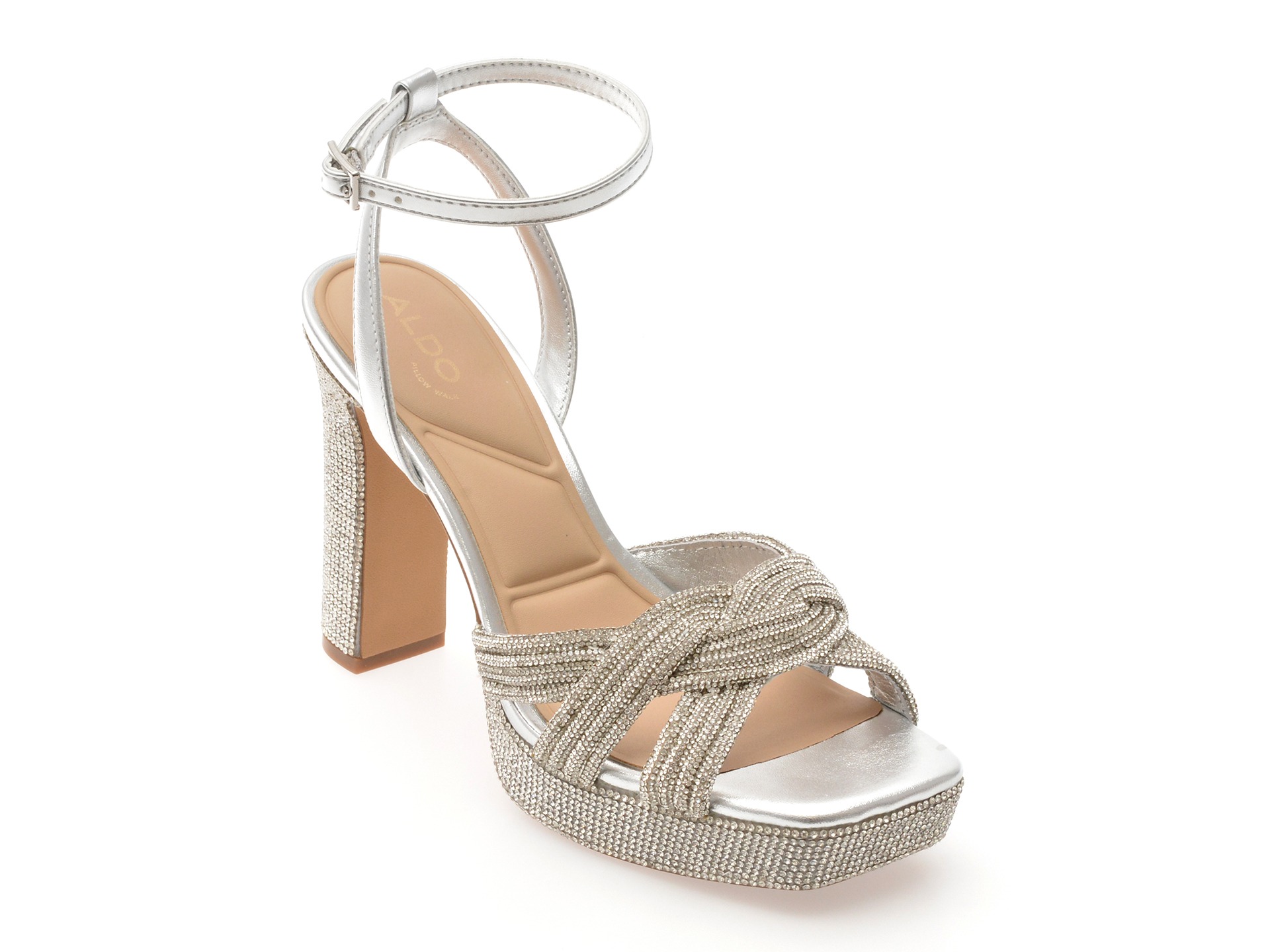 Sandale elegante ALDO argintii, SHIMMA 040, din piele ecologica 1 Sandale elegante ALDO argintii