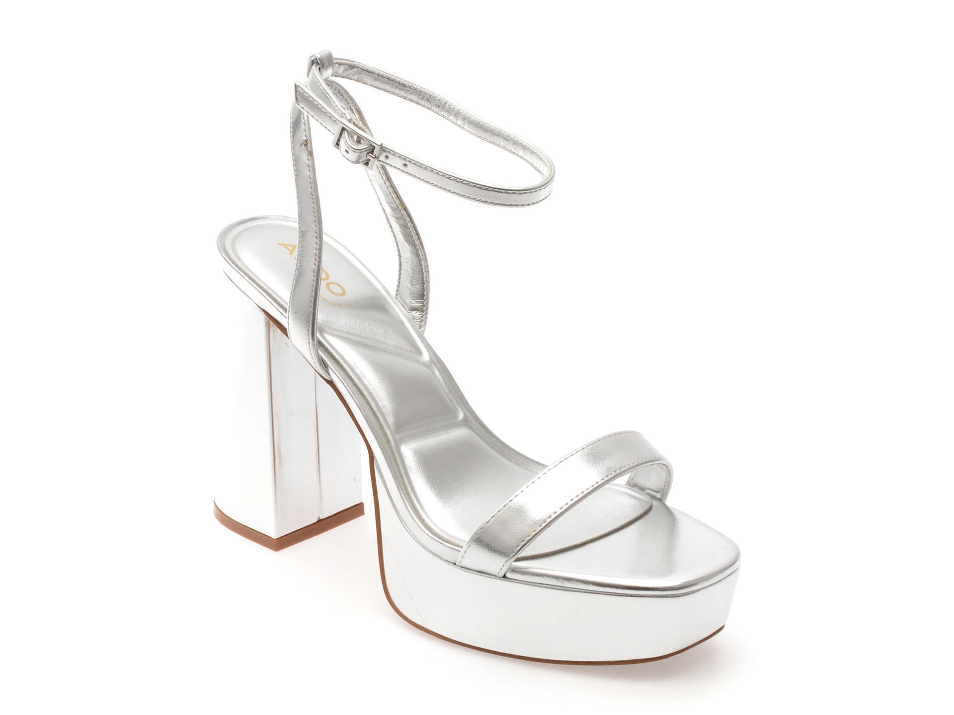 Sandale elegante ALDO argintii, VALALANNON 040, din piele ecologica 1 Sandale elegante ALDO argintii