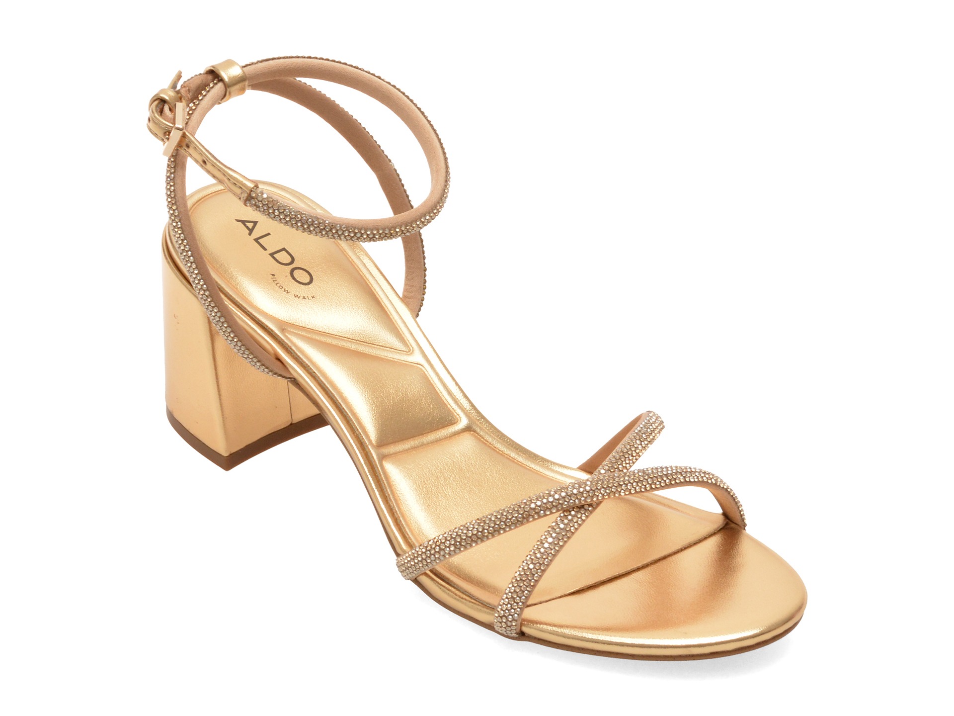 Sandale elegante ALDO aurii, BOUCLIETTE 711, din piele ecologica 1 Sandale elegante ALDO aurii
