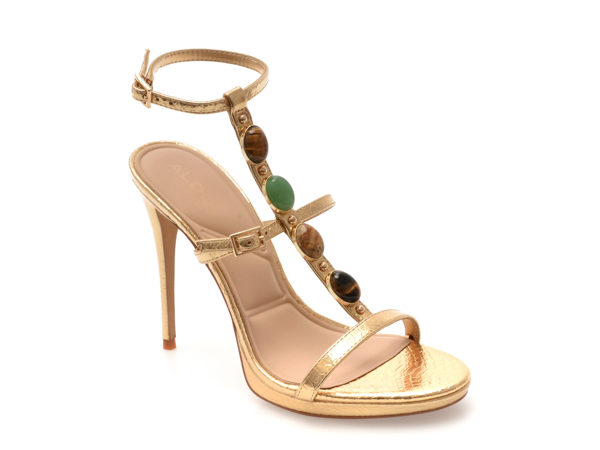 Sandale elegante ALDO aurii, OPALIA 711, din piele ecologica 1 Sandale elegante ALDO aurii