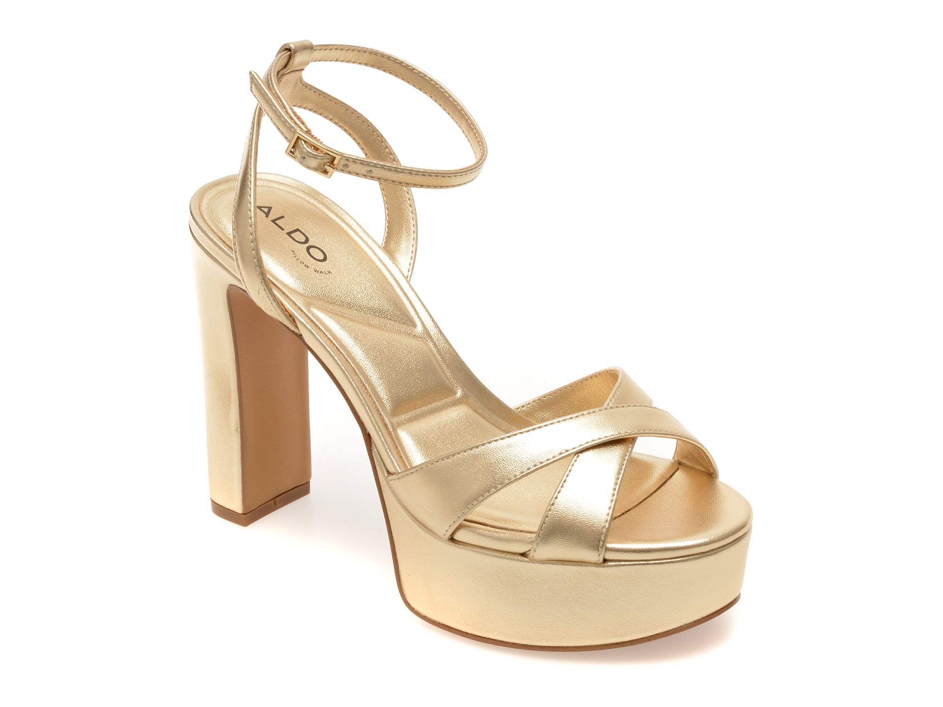 Sandale elegante ALDO aurii, ROSINE 710, din piele ecologica 1 Sandale elegante ALDO aurii