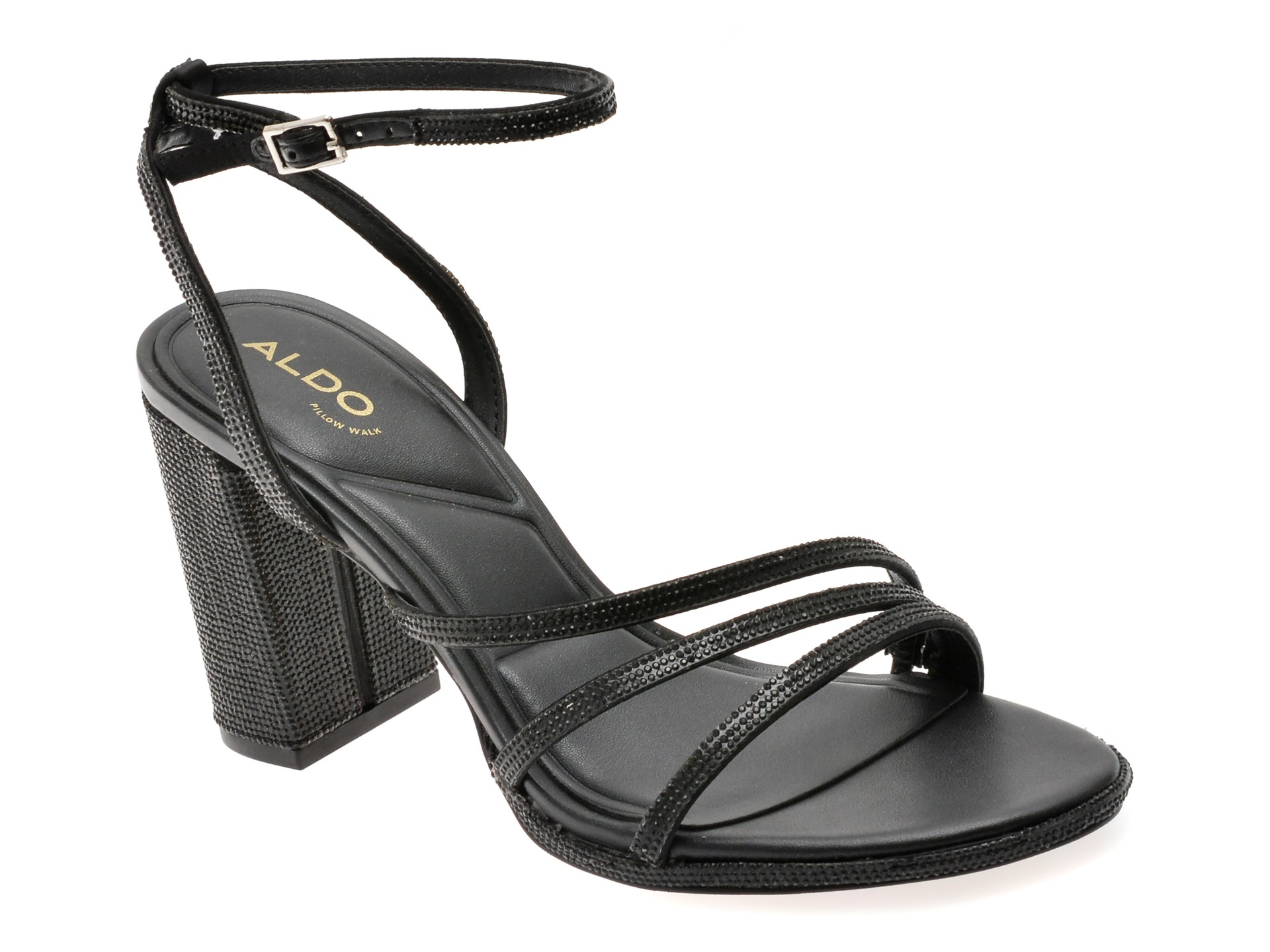 Sandale elegante ALDO negre, CHICGLOW 001, din material textil 1 Sandale elegante ALDO negre