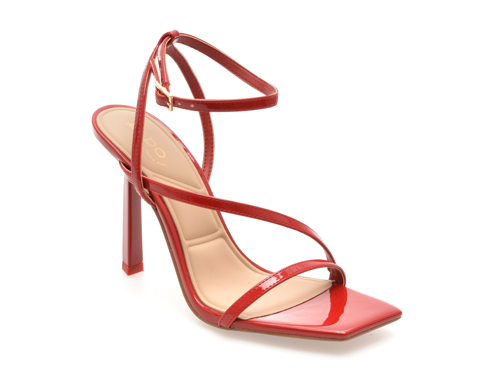 Sandale elegante ALDO rosii, SCINTILLA 600, din piele ecologica lacuita 1 Sandale elegante ALDO rosii