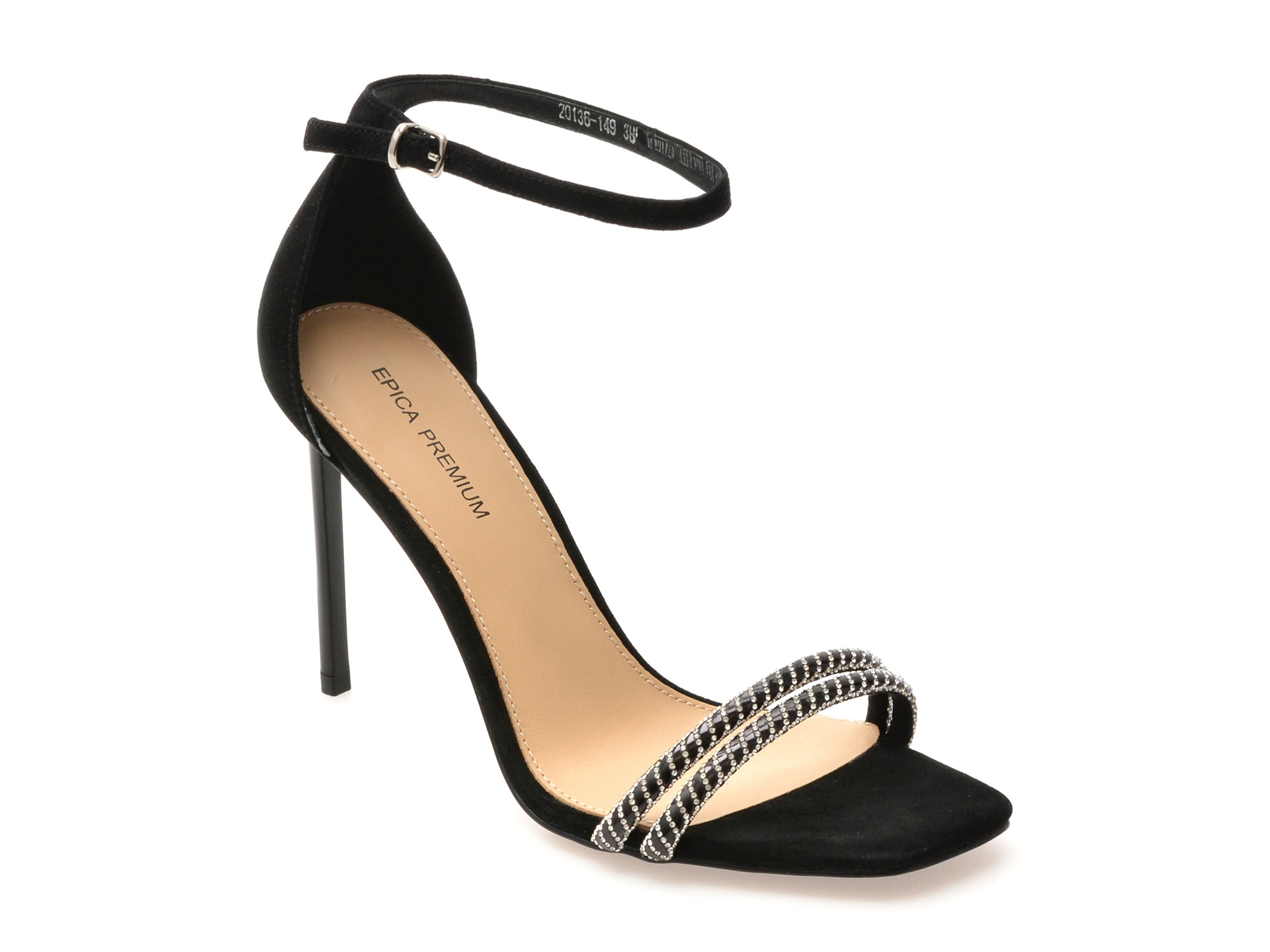 Sandale elegante EPICA PREMIUM negre, 20136, din piele naturala 1 Sandale elegante EPICA PREMIUM negre