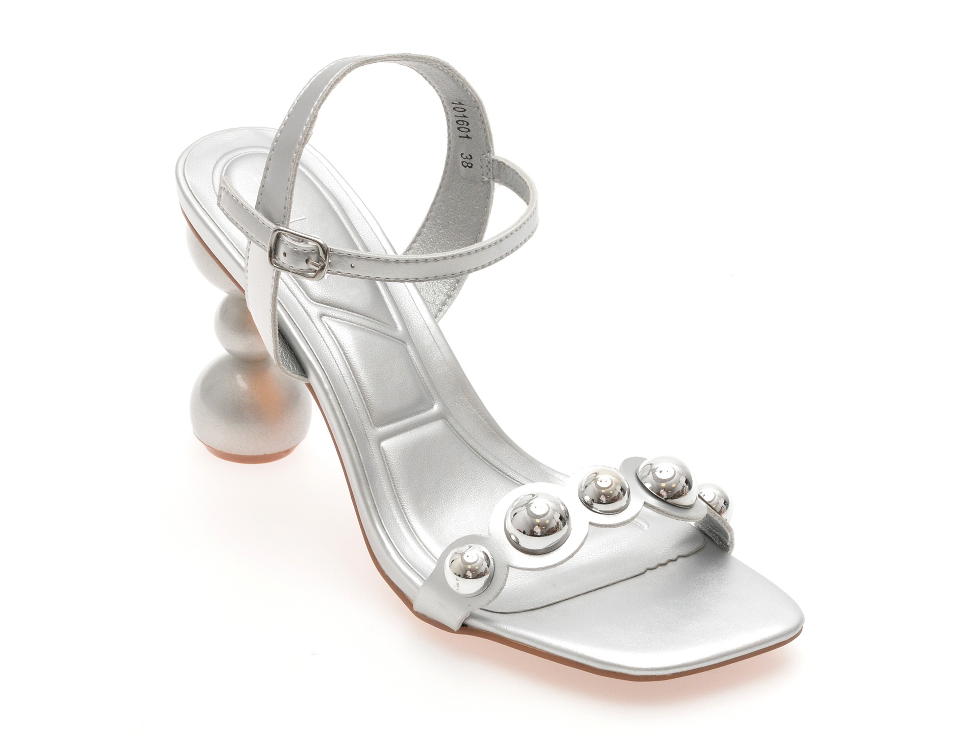 Sandale elegante EPICA argintii, 101601, din piele ecologica 1 Sandale elegante EPICA argintii