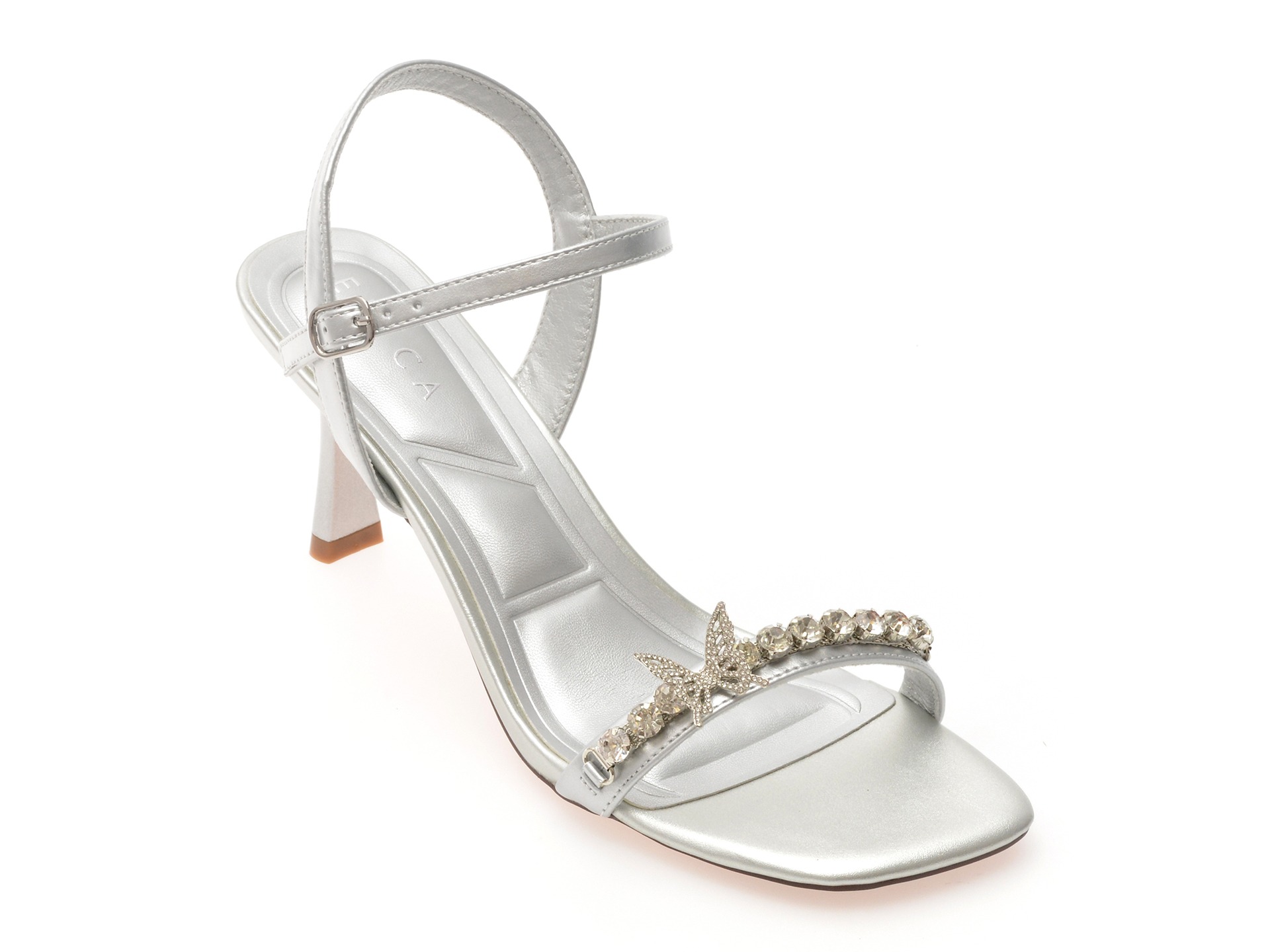 Sandale elegante EPICA argintii, 101604, din piele naturala 1 Sandale elegante EPICA argintii