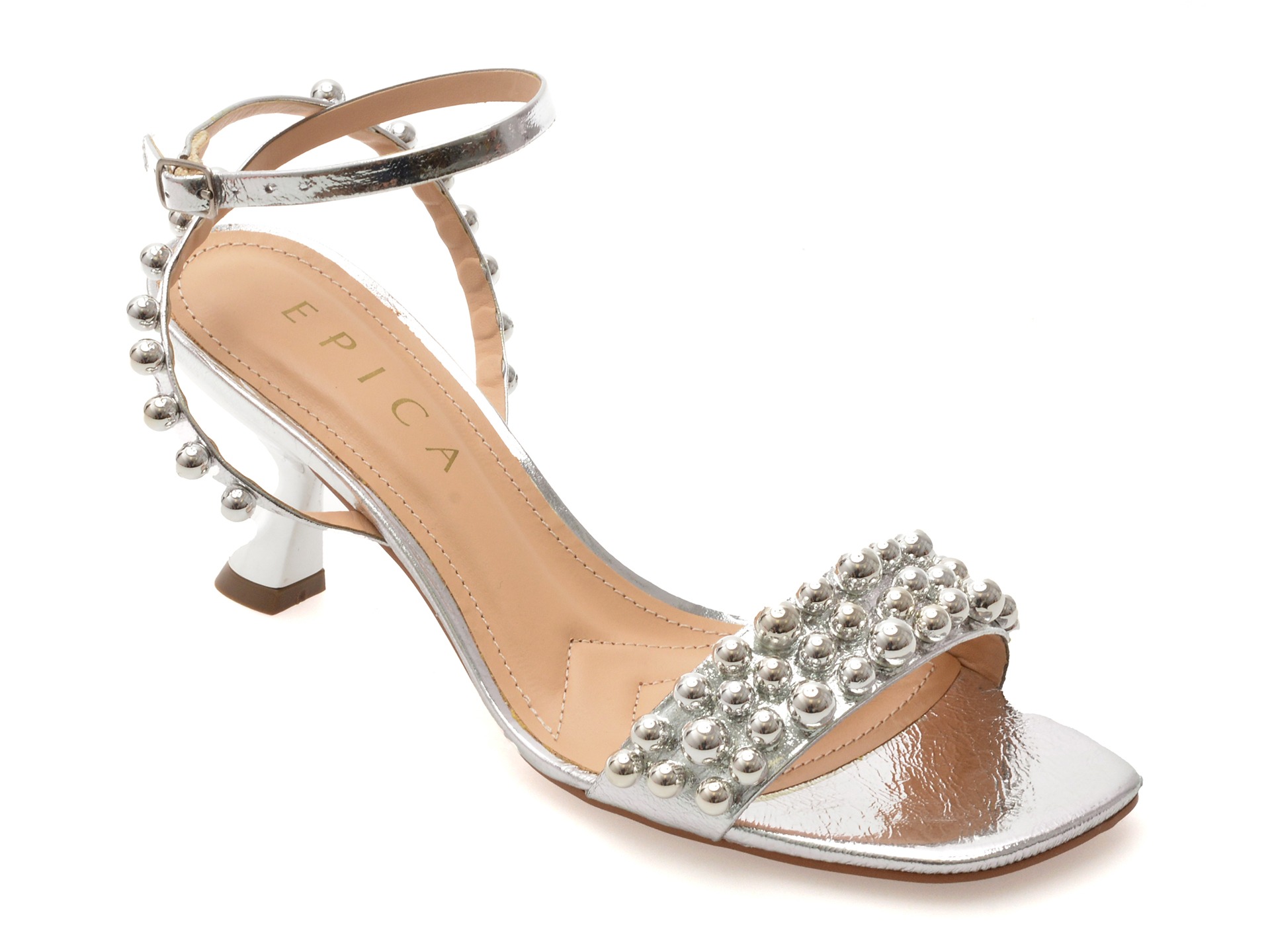 Sandale elegante EPICA argintii, 2541001, din piele naturala 1 Sandale elegante EPICA argintii