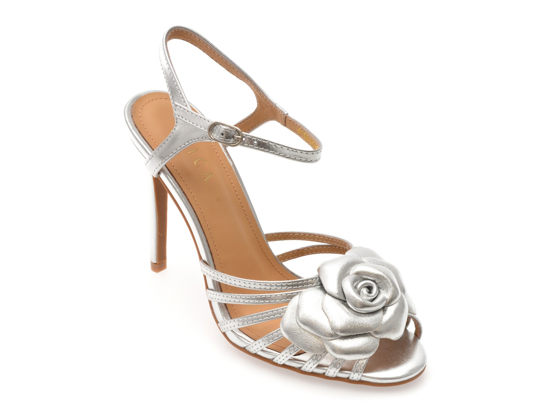 Sandale elegante EPICA argintii, 4H1106, din piele naturala 1 Sandale elegante EPICA argintii