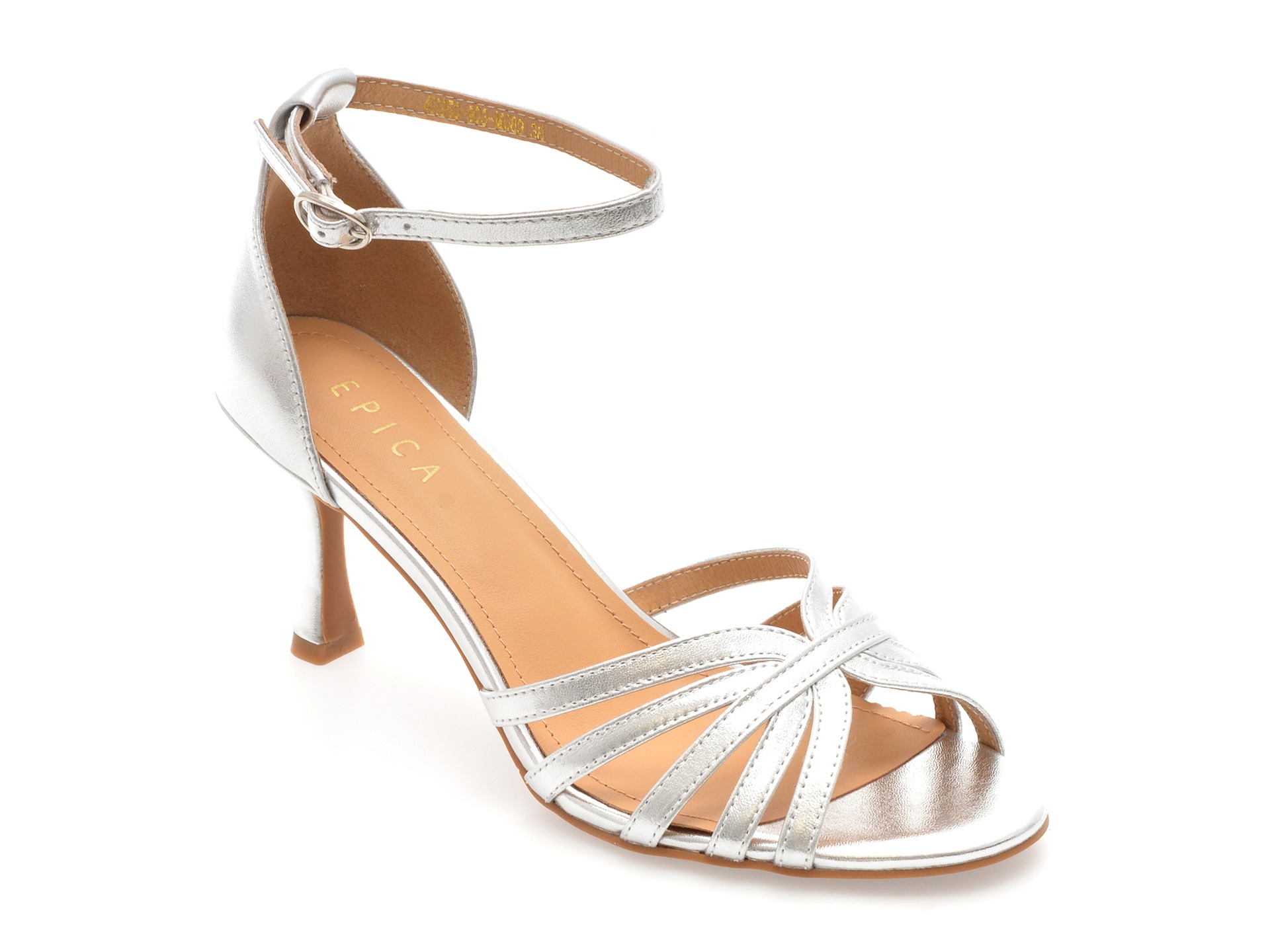 Sandale elegante EPICA argintii, 4H950, din piele naturala 1 Sandale elegante EPICA argintii