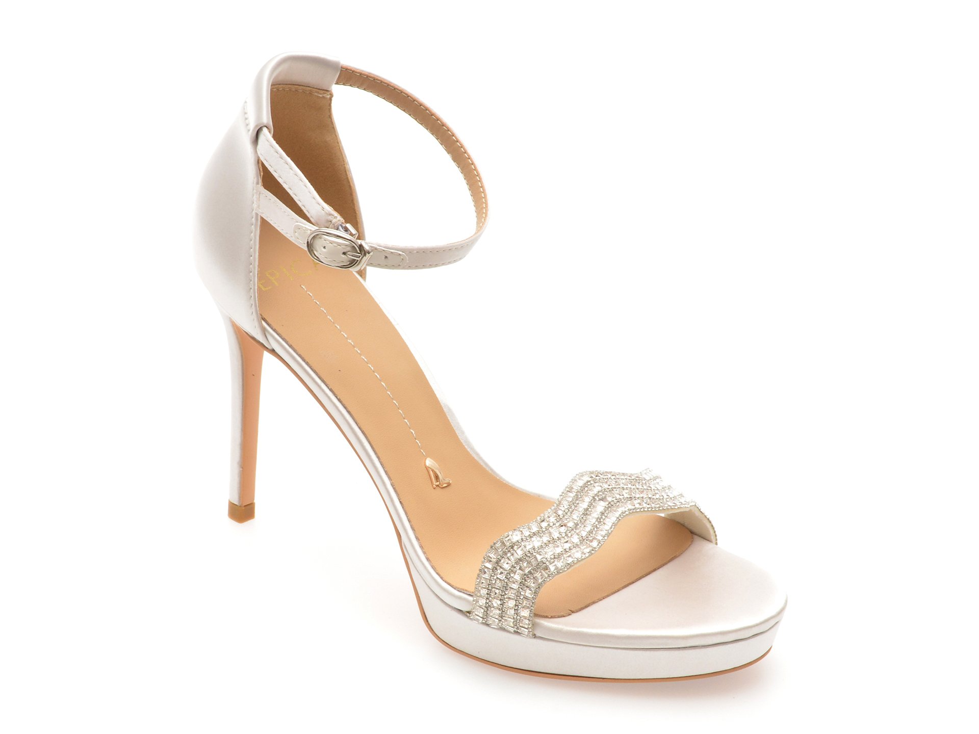 Sandale elegante EPICA argintii, 912506, din piele ecologica 1 Sandale elegante EPICA argintii