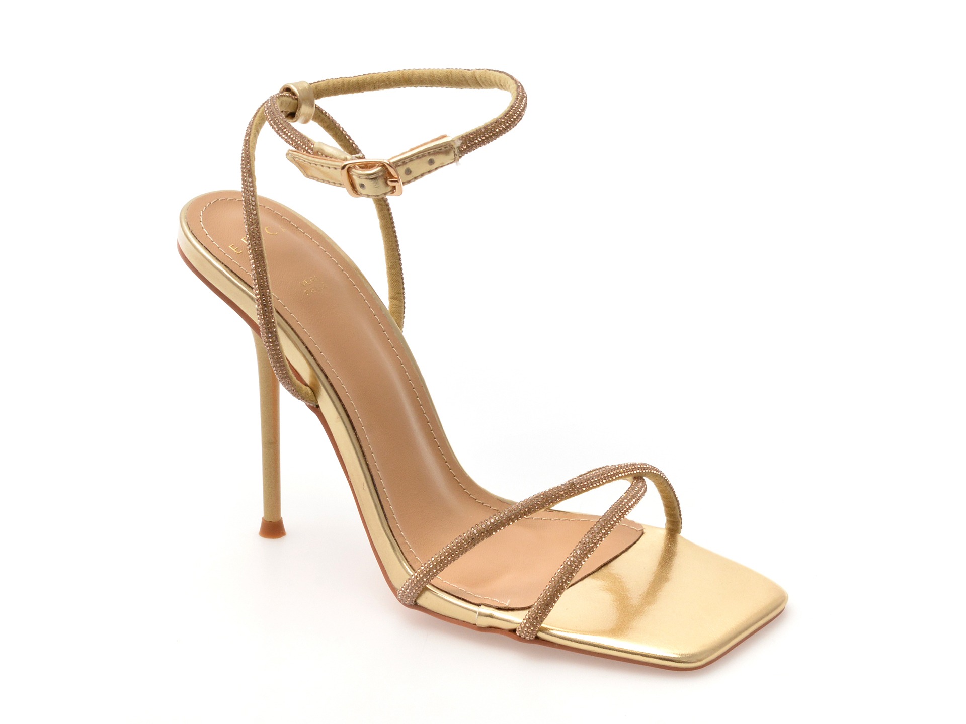 Sandale elegante EPICA aurii, 82941, din material textil 1 Sandale elegante EPICA aurii