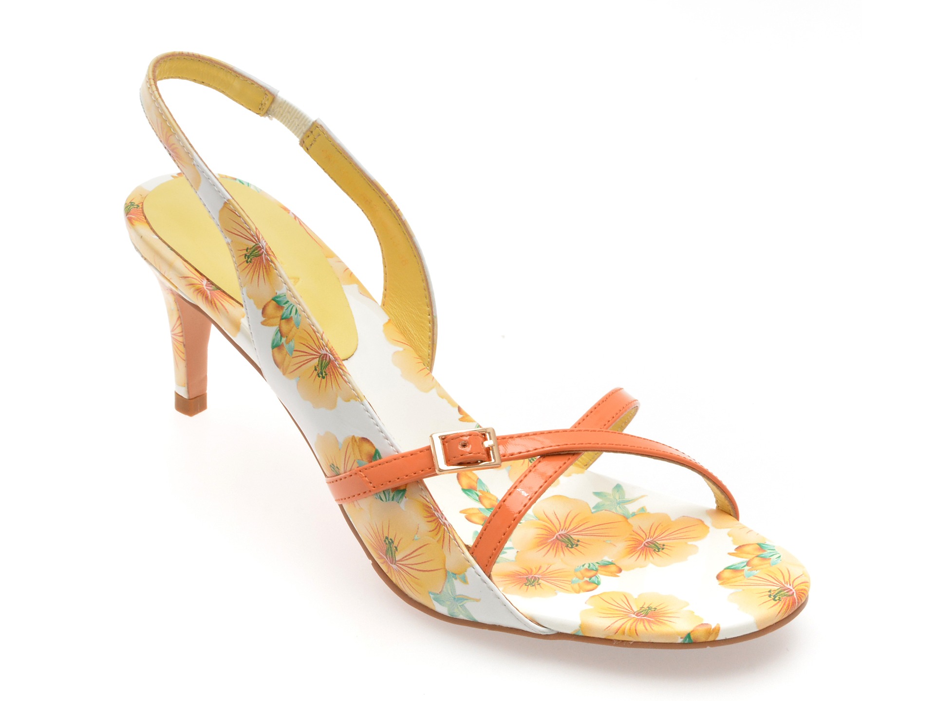 Sandale elegante EPICA galbene, EB629, din piele naturala 1 Sandale elegante EPICA galbene